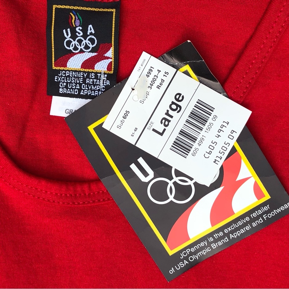 NWT Deadstock J.C. Penney × USA Barcelona 1992 Summer Olympics Red Tank Top, L